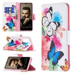 For vivo V21e 5G Colored Drawing Pattern Horizontal Flip Leather Case with Holder & Card Slots & Wallet(Butterflies)