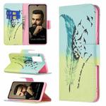 For vivo V21e 5G Colored Drawing Pattern Horizontal Flip Leather Case with Holder & Card Slots & Wallet(Feather)