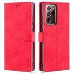For Samsung Galaxy Note20 AZNS Skin Feel Calf Texture Horizontal Flip Leather Case with Card Slots & Holder & Wallet(Red)