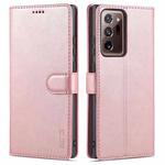 For Samsung Galaxy Note20 Ultra AZNS Skin Feel Calf Texture Horizontal Flip Leather Case with Card Slots & Holder & Wallet(Rose Gold)