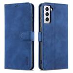 For Samsung Galaxy S21 5G AZNS Skin Feel Calf Texture Horizontal Flip Leather Case with Card Slots & Holder & Wallet(Blue)