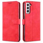 For Samsung Galaxy S21+ 5G AZNS Skin Feel Calf Texture Horizontal Flip Leather Case with Card Slots & Holder & Wallet(Red)