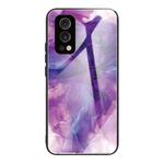 Abstract Marble Pattern Glass Protective Case For OnePlus Nord 2 5G(Abstract Purple)