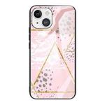 Marble Tempered Glass Back Cover TPU Border Case For iPhone 13(HCBL-22)