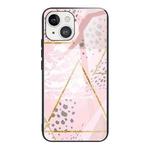 For iPhone 13 mini Marble Tempered Glass Back Cover TPU Border Case (HCBL-22)