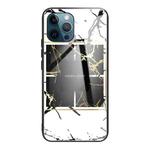 For iPhone 13 Pro Marble Tempered Glass Back Cover TPU Border Case (HCBL-22)