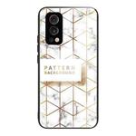 Marble Tempered Glass Back Cover TPU Border Case For OnePlus Nord 2 5G(HCBL-20)
