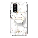 Marble Tempered Glass Back Cover TPU Border Case For OnePlus Nord 2 5G(HCBL-17)