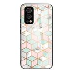 Marble Tempered Glass Back Cover TPU Border Case For OnePlus Nord 2 5G(HCBL-16)