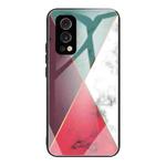 Marble Tempered Glass Back Cover TPU Border Case For OnePlus Nord 2 5G(HCBL-13)