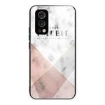 Marble Tempered Glass Back Cover TPU Border Case For OnePlus Nord 2 5G(HCBL-7)