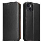 For iPhone 13 mini Fierre Shann PU Leather Texture Horizontal Flip Leather Case with Holder & Card Slots & Wallet (Black)