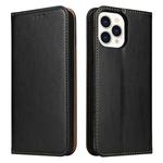 For iPhone 13 Pro Max Fierre Shann PU Leather Texture Horizontal Flip Leather Case with Holder & Card Slots & Wallet (Black)