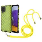 For Samsung Galaxy A22 4G Shockproof Honeycomb PC + TPU Case with Neck Lanyard(Green)