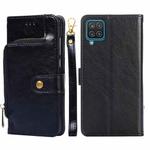For Samsung Galaxy A12 Zipper Bag PU + TPU Horizontal Flip Leather Case with Holder & Card Slot & Wallet & Lanyard(Black)