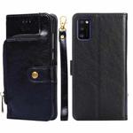 For Samsung Galaxy A41 EU Version Zipper Bag PU + TPU Horizontal Flip Leather Case with Holder & Card Slot & Wallet & Lanyard(Black)