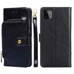 For Samsung Galaxy A22 4G Zipper Bag PU + TPU Horizontal Flip Leather Case with Holder & Card Slot & Wallet & Lanyard(Black)