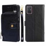 For Samsung Galaxy A71 5G Zipper Bag PU + TPU Horizontal Flip Leather Case with Holder & Card Slot & Wallet & Lanyard(Black)