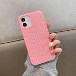 For iPhone 11 Pro Herringbone Texture Silicone Protective Case(Pink)