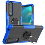 For Sony Xperia 5 III Armor Bear Shockproof PC + TPU Protective Case with Ring Holder(Blue)