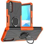 For Sony Xperia 10 III Armor Bear Shockproof PC + TPU Protective Case with Ring Holder(Orange)