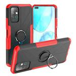 For Infinix Note 8 Armor Bear Shockproof PC + TPU Protective Case with Ring Holder(Red)