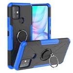 For Infinix Note 10 Armor Bear Shockproof PC + TPU Protective Case with Ring Holder(Blue)