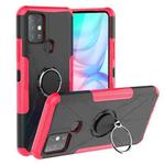 For Infinix Note 10 Armor Bear Shockproof PC + TPU Protective Case with Ring Holder(Rose Red)