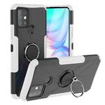 For Infinix Note 10 Armor Bear Shockproof PC + TPU Protective Case with Ring Holder(White)