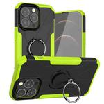 For iPhone 13 Pro Armor Bear Shockproof PC + TPU Protective Case with Ring Holder (Green)