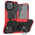 For iPhone 13 Pro Max Armor Bear Shockproof PC + TPU Protective Case with Ring Holder (Red)