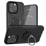 For iPhone 13 Pro Max Armor Bear Shockproof PC + TPU Protective Case with Ring Holder (Black)