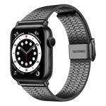 Seven-beads Double Safety Buckle Steel Watch Band For Apple Watch Series 8&7 41mm / SE 2&6&SE&5&4 40mm / 3&2&1 38mm(Black)