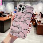 For iPhone 11 Pro Max Natural Scenery Pattern TPU Protective Case (Pink Snake)