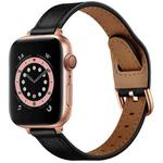 Women Starry Sky Style Leather Watch Band For Apple Watch Series 8&7 41mm / SE 2&6&SE&5&4 40mm / 3&2&1 38mm(Black Rose Gold Buckle)