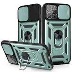 For iPhone 13 mini Sliding Camera Cover Design TPU+PC Protective Case (Dark Green)