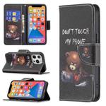 For iPhone 13 Colored Drawing Pattern Horizontal Flip Leather Case with Holder & Card Slots & Wallet(Bear)