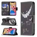 For iPhone 13 Pro Max Colored Drawing Pattern Horizontal Flip Leather Case with Holder & Card Slots & Wallet (Smirk)