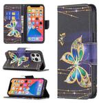 For iPhone 13 Colored Drawing Pattern Horizontal Flip Leather Case with Holder & Card Slots & Wallet(Big Butterfly)