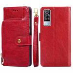 For vivo Y51 2020 4G  Zipper Bag PU + TPU Horizontal Flip Leather Case with Holder & Card Slot & Wallet & Lanyard(Red)