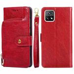 For vivo Y52s 5G Zipper Bag PU + TPU Horizontal Flip Leather Case with Holder & Card Slot & Wallet & Lanyard(Red)