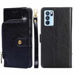 For OPPO Reno6 Pro 5G Zipper Bag PU + TPU Horizontal Flip Leather Case with Holder & Card Slot & Wallet & Lanyard(Black)