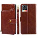 For Realme 8 / 8 Pro Zipper Bag PU + TPU Horizontal Flip Leather Case with Holder & Card Slot & Wallet & Lanyard(Brown)