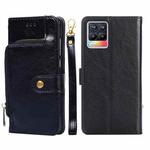 For Realme GT 5G Zipper Bag PU + TPU Horizontal Flip Leather Case with Holder & Card Slot & Wallet & Lanyard(Black)