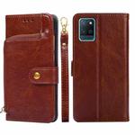 For Realme V11 5G Zipper Bag PU + TPU Horizontal Flip Leather Case with Holder & Card Slot & Wallet & Lanyard(Brown)