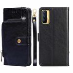 For Realme V15 5G Zipper Bag PU + TPU Horizontal Flip Leather Case with Holder & Card Slot & Wallet & Lanyard(Black)