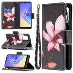 For vivo V21e 4G Colored Drawing Pattern Zipper Horizontal Flip Leather Case with Holder & Card Slots & Wallet(Lotus)