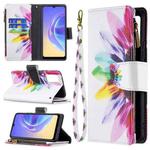 For vivo V21e 4G Colored Drawing Pattern Zipper Horizontal Flip Leather Case with Holder & Card Slots & Wallet(Sun Flower)