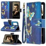 For vivo V21e 5G Colored Drawing Pattern Zipper Horizontal Flip Leather Case with Holder & Card Slots & Wallet(Gold Butterfly)