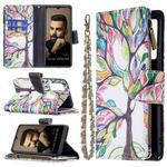For vivo V21e 5G Colored Drawing Pattern Zipper Horizontal Flip Leather Case with Holder & Card Slots & Wallet(Big Tree)